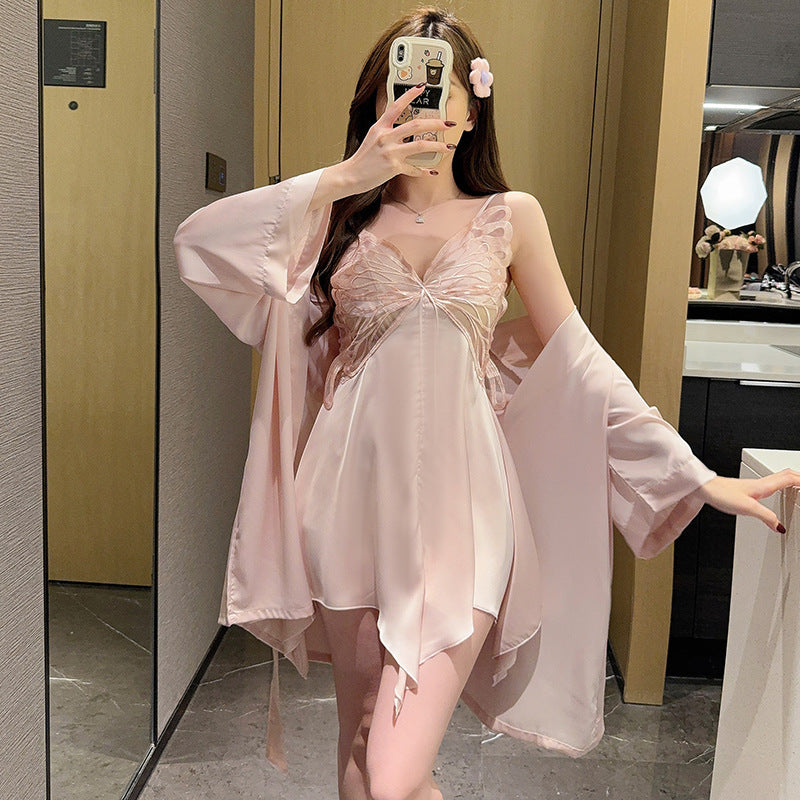 SEXY SILK BUTTERFLY SLIP DRESS FOR WOMEN