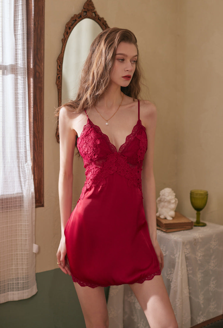 LILY SEXY SILK SLIP DRESS FOR WOMEN